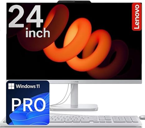 Lenovo NEW 24" IPS FHD All-in-One Desktop Computer for Home & Office - 1TB Storage(512GB SSD & 500GB HDD) - 8GB RAM - 3-Side Thin bezels - Intel 4-Cores - Wired Keyboard & Mouse - Windows 11 Pro