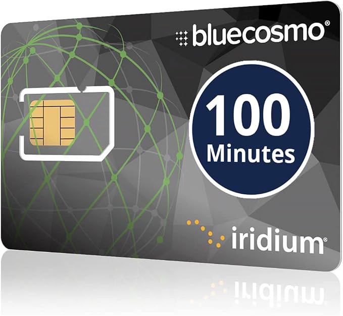 Iridium 100 Min Prepaid Global SIM Card - Satellite Phone Airtime - 30 Day Expiry - No Activation Fee – No Monthly Fee - Refillable - Rollover - Easy 24/7 Online Activation and Refills