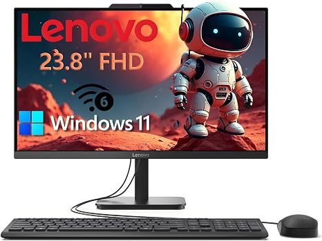 Lenovo 23.8" Intel 4-Core 8GB 256GB SSD All-in-One Desktop Computer