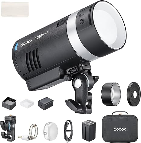 Godox AD300 Pro II AD300Pro II Outdoor Flash Strobe, 300Ws 2.4G TTL | 1/8000 HSS, 0.01-1.5s Recycle, 350 Full Power Flashes, 12W Modeling Lamp, GODOX AD300ProII AD 300 Pro II Portable Monolight