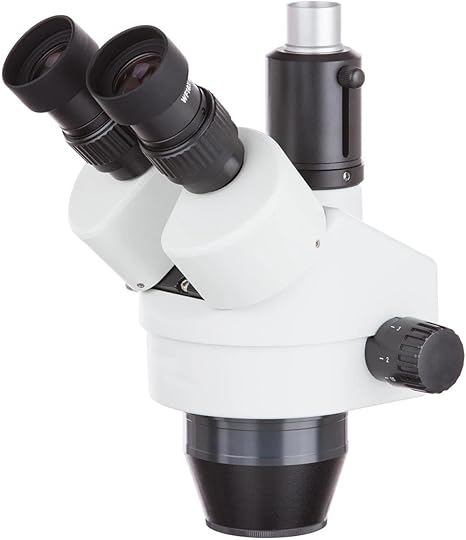 AmScope SM745TP 45X Trinocular Zoom Stereo Microscope Simul-Focal Head | 7X-45X Magnification Range Simul-Focal Technology