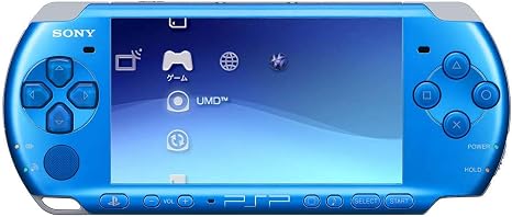 Sony PSP Slim and Lite 3000 Series Handheld Gaming Console with 2 Batteries (Blue)(Renewed)