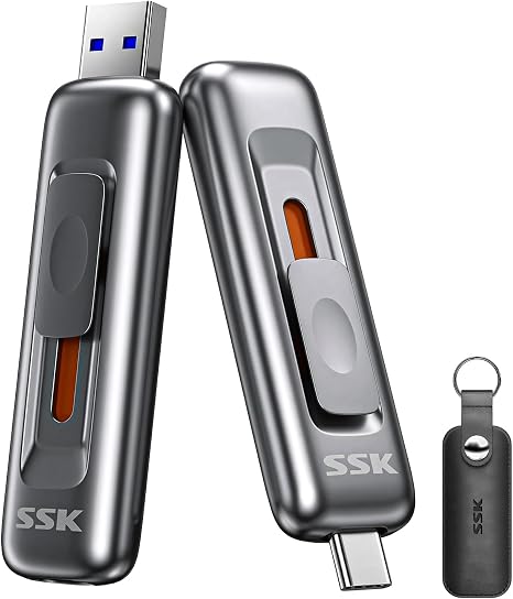 SSK USB Drive 1TB up to 550MB/s External SSD USB C+A 3.2 Thumb Drive