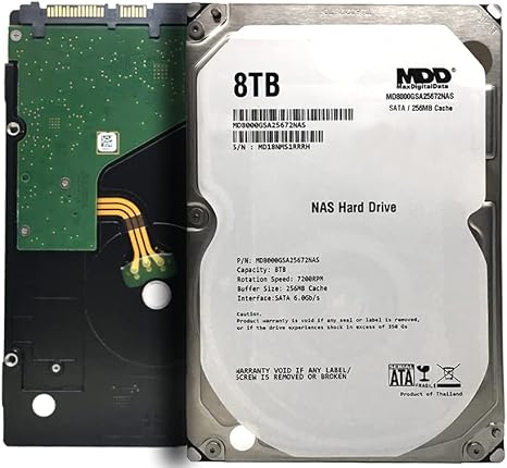 MDD MAXDIGITALDATA MaxDigitalData 8TB 7200 RPM 256MB Cache SATA 6.0Gb/s 3.5inch Internal Hard Drive for NAS Network Storage (MD8000GSA25672NAS)