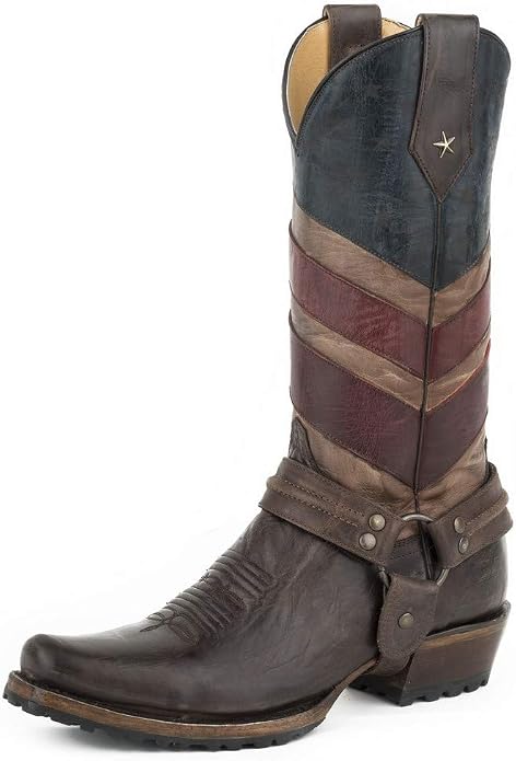 ROPER Men's Old Glory Harness Biker Western Boot