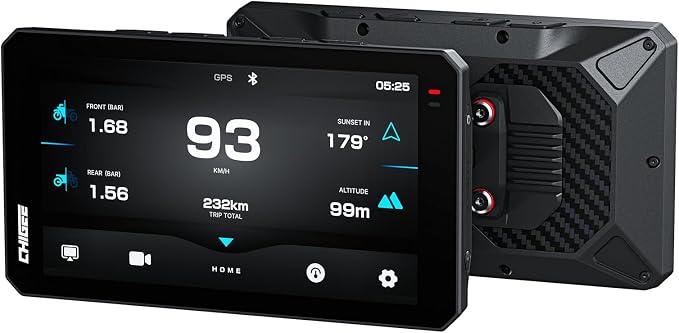CHIGEE AIO-6 MAX Motorcycle Carplay Android Auto GPS Navigation System, 2000nits,STARVIS HDR 6" LCD, 60FPS,5G Wi-Fi BT, IPX9 Waterproof, Support Siri Google Assistant, Dedicated App