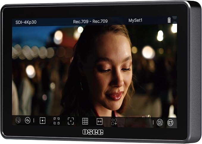 Osee G7 Pro 7’’ 3000Nits Camera Monitor, Touchscreen Camera Control HDR Field Monitor with 3G-SDI & 4K HDMI in/Out, Touch Focus Tracking for FX3/ A7 IV/EOS R5 II/EOS R8/ Z9/ Z6 III/ZV-E10M2