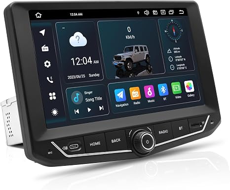 SWTNVIN 9" Car Radio Stereo for Jeep Wrangler JK 2011 2012 2013 2014 2015 2016 2017, Android 14 GPS 1280x720P IPS QLED Screen,CarPlay & Android Auto,4G LTE/5G WiFi, DTS, Octa-Core 4+64GB
