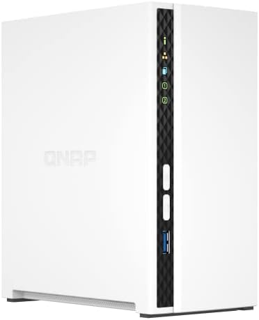 QNAP TS-233-US 2 Bay Affordable Desktop NAS with ARM Cortex-A55 Quad-core Processor and 2 GB DDR4 RAM (Diskless) | 2-bay NAS enclosure with ARM quad-core CPU and NPU for file storage, media streaming and data backup