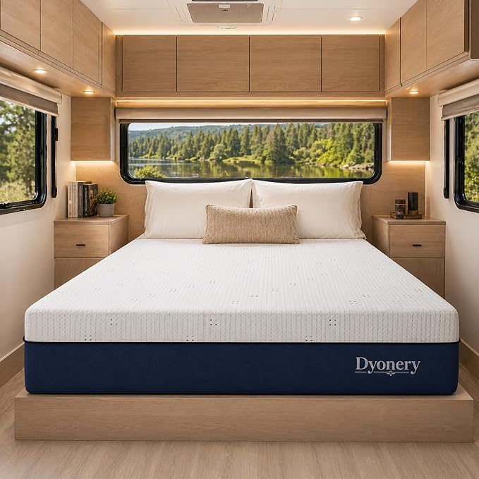 Dyonery RV Mattress Short Queen 10 Inch Gel Memory Foam Medium Support