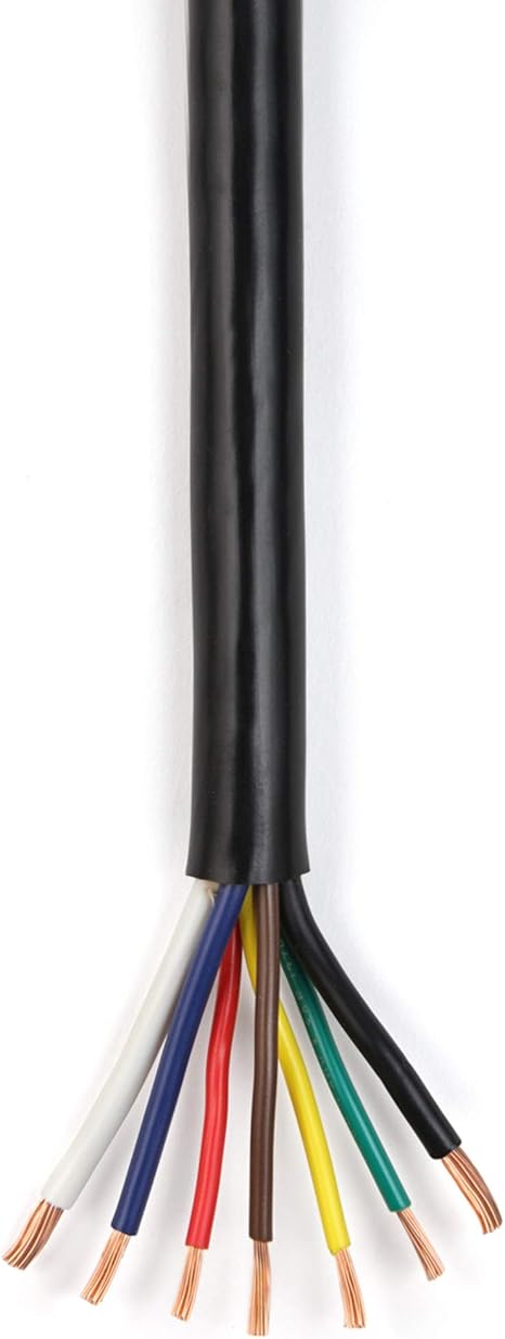 Deka East Penn (04915) 100' 7-Wire Multi-Gauge Cable, Yellow,Blue,White,Green