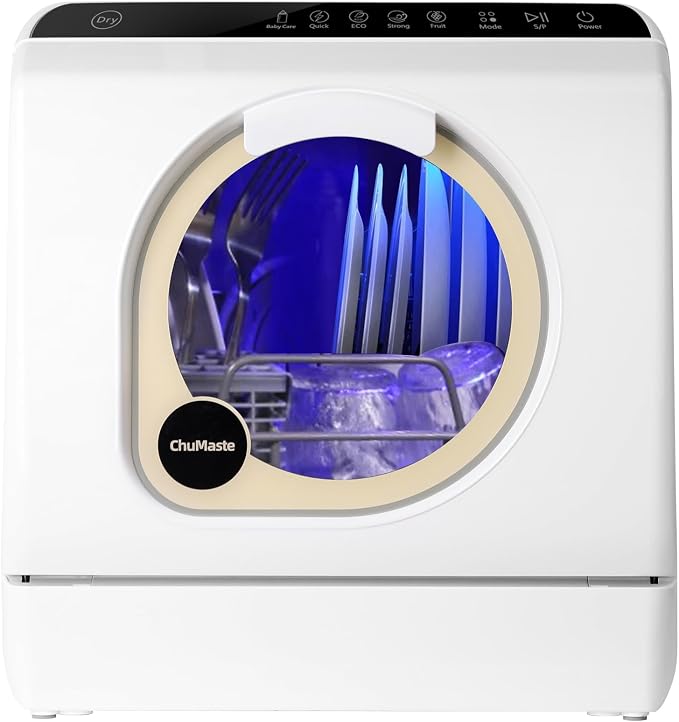 Portable Dishwasher Countertop, Countertop Dishwasher With Water Tank, Counter Top Dishwasher With 5 wash Programs, It can also be connected to the tap. For apartments, dorms, RVs