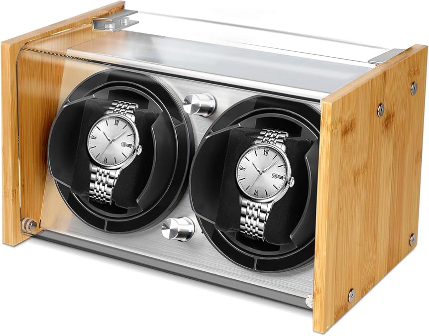Bamboo Single/Dual Watch Winder for Automatic Watches