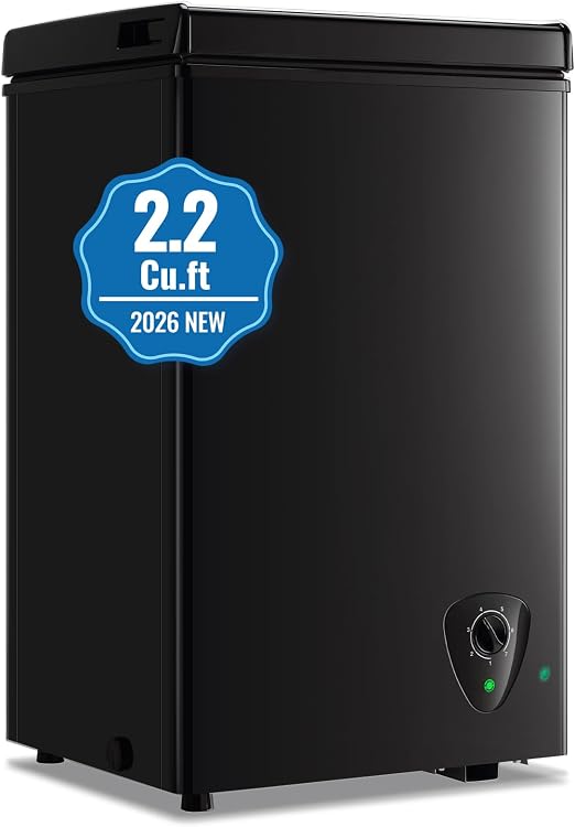 2.2 Cu.Ft Small Deep Freezer Chest Freezer 7-Level Temperature