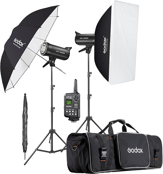 Godox 2 x SK400II-V 800Ws Strobe Flash Light Monolight Kit for Studio Photography