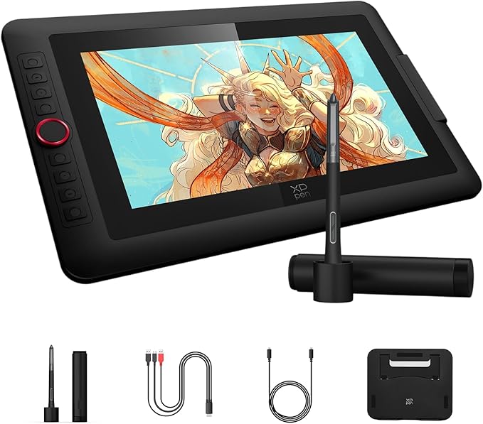 XPPen Artist 13.3 Pro V2 Drawing Tablet with Screen, 16K, Red Dial, 8 Keys | Full-Laminated AG Glass, 99% sRGB, X3 Pro Pen for Art, Animation, Mac, PC, Android, Includes Stand, Designed for Beginners