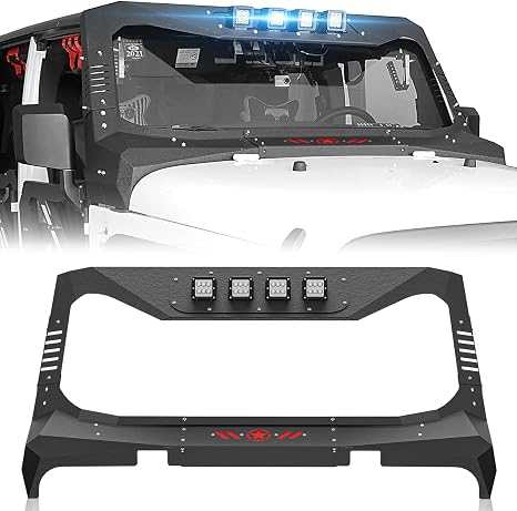 Windshield Frame Cover Compatible with 2007-2018 Jeep Wrangler JK JKU