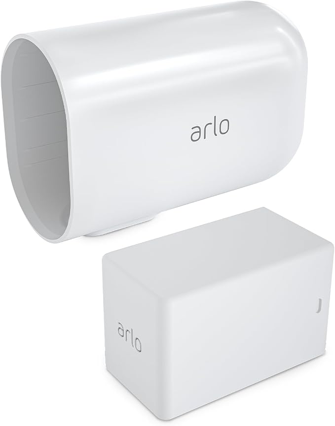 Arlo Extended Battery and Housing, Works with Arlo Pro 5S 2K, Pro 4, Pro 3, Ultra 2, and Ultra Cameras, White - VMA5410 (Renewed)