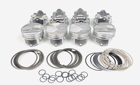 Silvolite Hypereutectic 30cc Dome Pistons+Cast Rings compatible with BBC Chevy 7.4 7.4L 454 (4.280" Bore @ +.030")