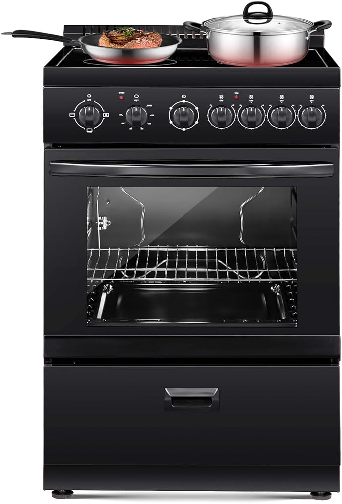 VEVOR 24in Electric Range Oven, 2.7/4.8/6 Cu. Ft. Compact Freestanding Oven
