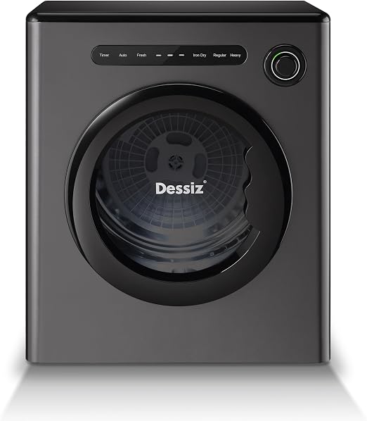 11LBS Clothes Dryer with Exhaust Pipe and Electric Dryers with Stainless Steel Tub, Clothes Dryer Machine for Spaces, RVs and Apartments -Grey Quiet, Sturdy and Easy to Use
