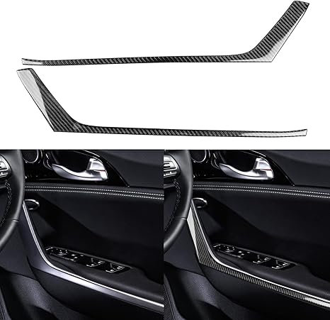 NVCNX Real Carbon Fiber Trim for KIA Stinger GT Interior Accessories | for 2018-2023 2019 2020 2021 2022, Door Handle Panel Cover Strip, Thick Overlay Sticker Decal