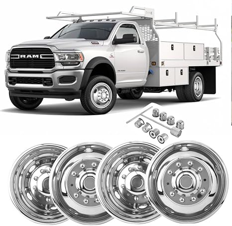 Set of 4 19.5" Dually Wheel Simulators for Dodge Ram 4500/5500 2012-2025