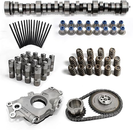 Sloppy Mechanics Stage 2 Camshaft Lifter Kit Fit for Chevy GMC 1997-2007 4.8L 5.0L 5.3L 5.7L 6.0L LS Cam Kit Gen Ⅲ, mit Stage 2 Cam Kit, Lifters, Springs, Oil Pump, Timing Chain