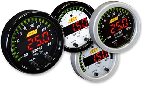 AEM 30-0306 X-Series Turbo Boost Pressure Display Gauge 35PSI + White FACE KIT