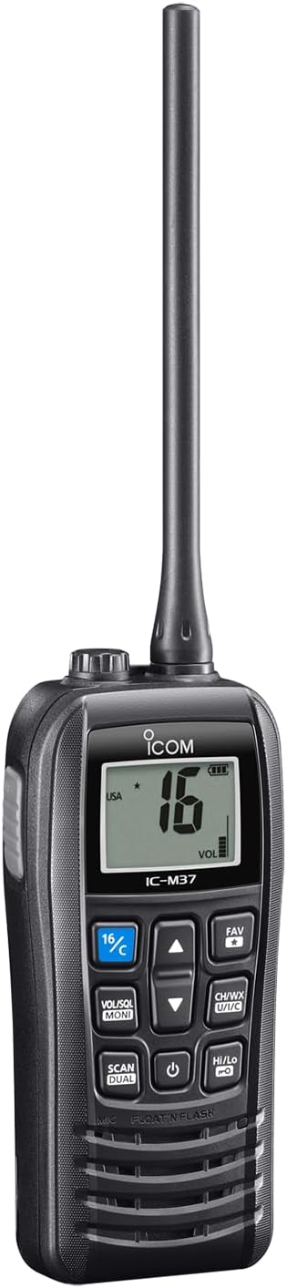 Icom IC-M37 31 USA VHF Marine Transceiver Radio with Float'n Flash, 6-Watt