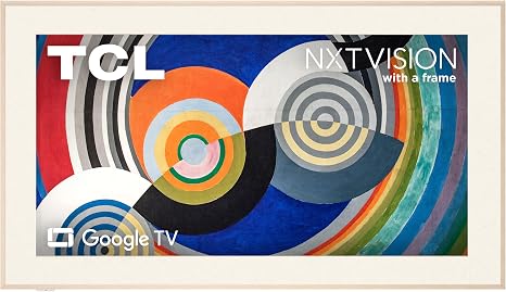 TCL 65 Inch Class NXTVISION Series Picture Frame Art TV | 65A300W, Latest Model | QLED 4K HDR Smart Google TV | 120HZ Dolby Atmos Audio | Alexa Google Apple Streaming Television | Easy Install