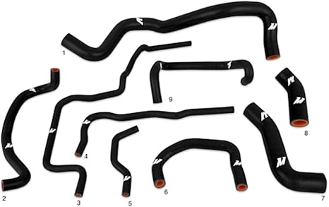 Mishimoto MMHOSE-GLF-99BK Silicone Radiator Hose Kit Fits Volkswagen Golf 1.8T 1999-2005 Black