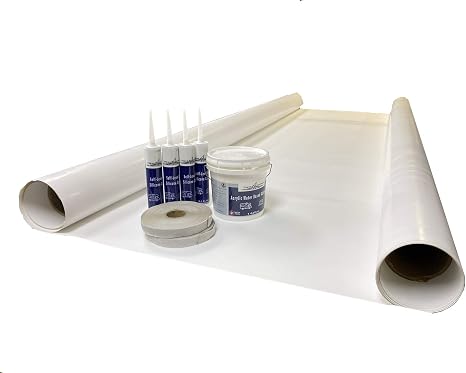 TPO RV Rubber Roof Kit | 9.5 ft Wide X 15 ft Long | RV Rubber Roof Membrane Kit | RV Camper Trailer Rubber Roof Repair
