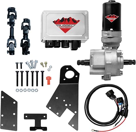 Rugged Front Electric Power Steering Kit for Honda Pioneer 520/500, is A Bolt on System, Gets Rid of Wheel Jerk/Bump Steer When Navigating Rough Terrains (See Fitment Details in Description)