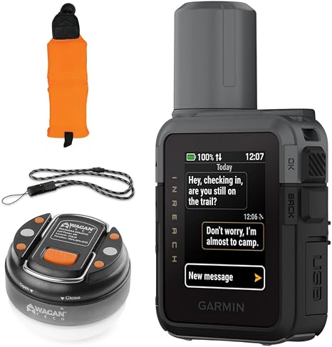 Garmin inReach Mini 3, Rugged Compact Global Satellite Communicator with Color Touchscreen, Two-Way Texting, Emergency SOS Messaging - Bundle w/Deco Essentials Lanyard, Strap & LED Lantern