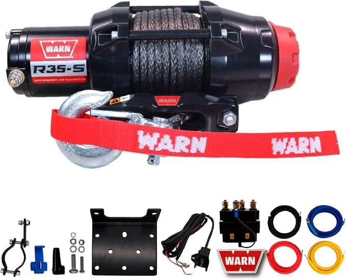 Warn R35-S Winch - 3,500 lb. Pulling Capacity, 50' Synthetic Rope - 110030
