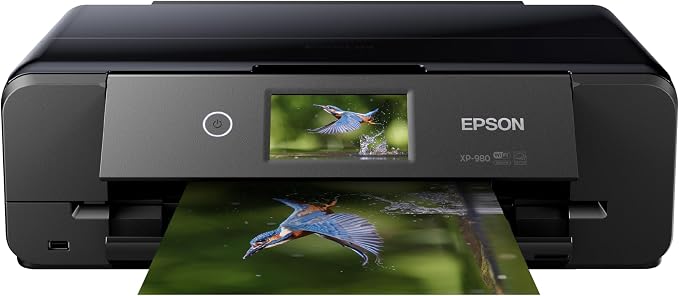 Epson Expression Photo XP-980 Wireless All-in-One Wide-Format Printer | 6-color wide-format print, scan, copy; up to 8.5 ppm, USB and memory card support; ideal for creative projects
