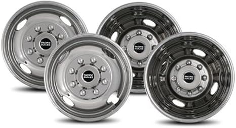Pacific Dualies 43-1608 Polished 17 Inch 8 Lug Stainless Steel Wheel Simulator Kit for 2005-2025 Ford F350 Truck