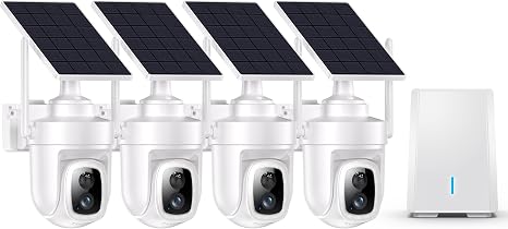 4K Solar Security Cameras Wireless Outdoor with Local Storage Base