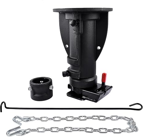 C5G1216 Fifth Wheel to Gooseneck Cushioned Trailer Hitch Adapter 12"-16" Adjustable Height Fifth Wheel to Gooseneck Cushioned Trailer Hitch Adapter for Camper RV Trailers 20000lbs with Safe Chain