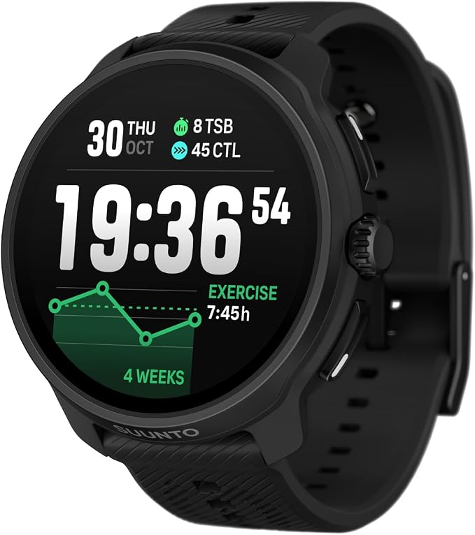 SUUNTO Race 2 GPS Sports Watch, 1.5”AMOLED, 115+ Sports Modes, All Black | Touchscreen, Improved Navigation, 18D Battery Life, Dual-GNSS, Offline Maps, Training Metrics&Recovery Insights, SUUNTO App