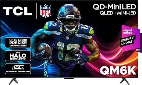 TCL 55 Inch Class QM6K Series | Mini LED QLED 4K HDR | 55QM6K, Latest Model | 120HZ-144HZ High Brightness Smart Google TV Dolby Atmos Onkyo Audio | Voice Remote Alexa Gaming Streaming Television