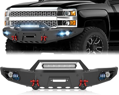 Front Bumper Compatible with Silverado 2500 3500 HD 2015-2019 Black