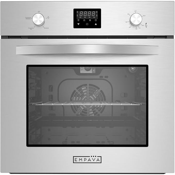 Empava 24" 2.3 cu ft Single Natural Gas Convection Oven, Stainless Steel