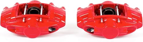 PowerStop Rear Red Powder Coated Brake Caliper Pair for INFINITI FX50 2009-13 |G37 2008-13 |M35h 2012-13 |M37 2011-13 |M56 2011-13 |INFINITI Q50 2014-21 - High-Temp Brake Caliper Upgrade, S6182