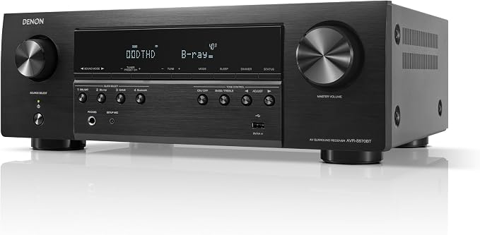 Denon AVR-S570BT 5.2 Channel AV Receiver - 8K Ultra HD Audio & Video