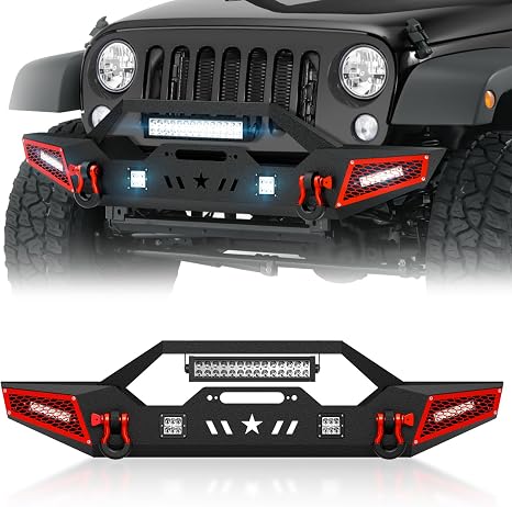 Front Bumper Compatible with Jeep JK JL JT 2007-2026 Winch Plate