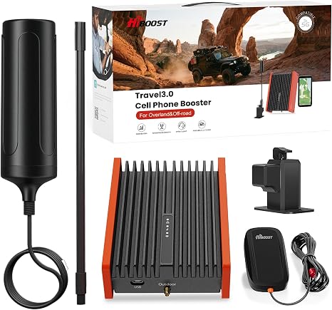 HiBoost Cell Phone Signal Booster for Off Road Vehicles | Boosts 5G & 4G LTE for All Carriers - Verizon, AT&T, T-Mobile & More | FCC Approved