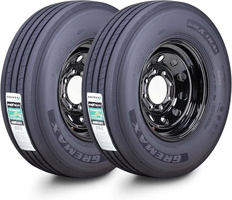 2 All Steel Trailer Tire Wheel ST235/80R16 16PR 130M 8X6.5 Black Mod
