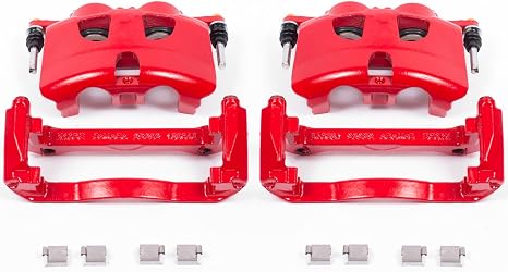 PowerStop Front Red Powder Coated Brake Caliper Pair for Ford F-150 2012-20 - High-Temp Brake Caliper Upgrade, S5404
